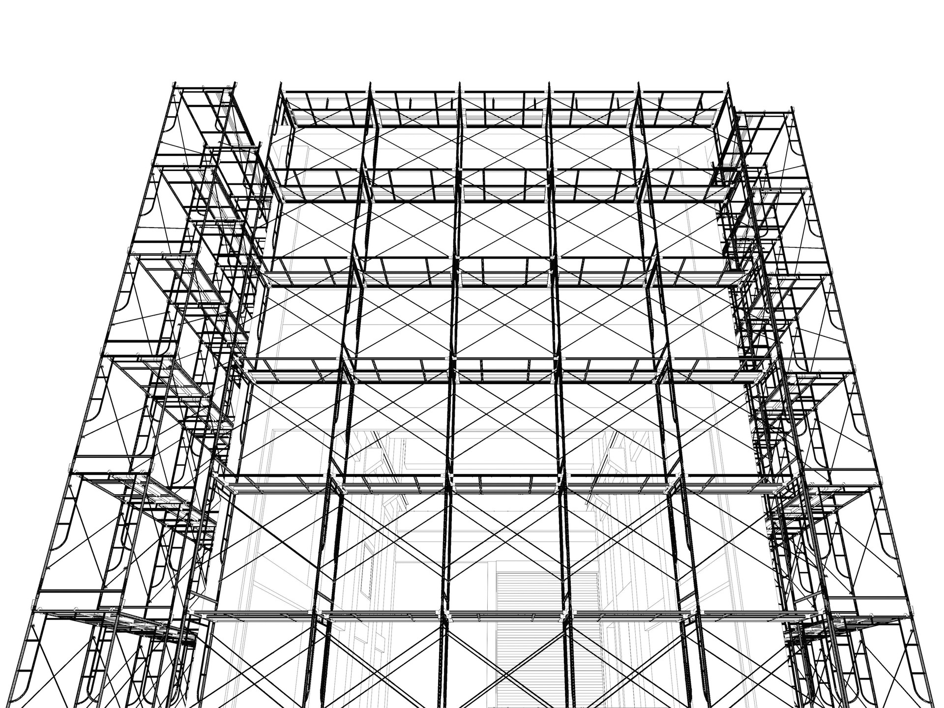 3D illustration of building and construction